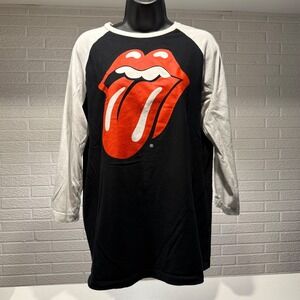The Rolling Stones Graphic T-Shirt Black White Rock Band Concert Tee